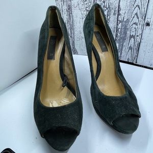 Mango. Size 39, heels. Black suede. Open toe